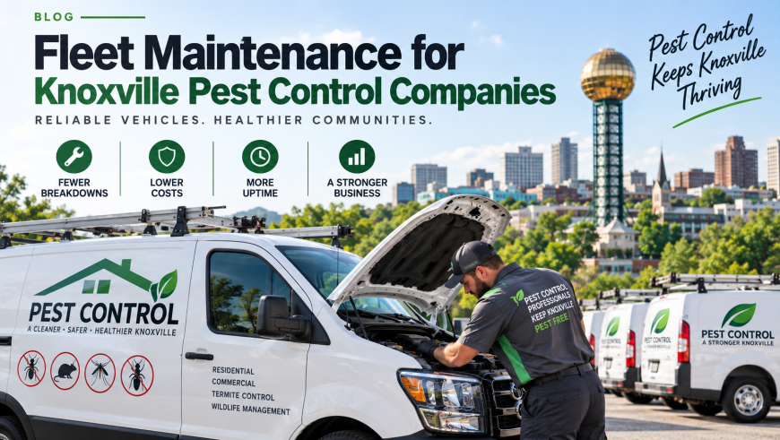 Route-based businesses run on one non-negotiable assumption: the truck shows up. For a Knoxville pest control company, that assumption is tested every single day. Your technicians have tightly scheduled routes, customers who expect them at a specific window, and equipment that doesn't travel well in a rental car. When a van breaks down on a Thursday morning in the middle of a 12-stop route, you're not just losing that appointment — you're rescheduling a customer who took time off work, absorbing the cost of a service call you can't bill for, and putting your technician in a position nobody wants to be in. The pest control industry has one of the most predictable fleet maintenance profiles of any service sector, and that's actually a significant advantage if you use it correctly. Your vans run the same general routes, carry similar loads, and log mileage in a way that's easy to track and plan around. The problem is that most pest control companies in Knoxville aren't using that predictability to their advantage — they're still maintaining their trucks reactively, dealing with issues as they surface rather than before they do. What Pest Control Fleets Typically Look Like Most pest control operations in Knoxville run compact cargo vans — Ford Transit Connects, Sprinter cargo vans, Ram ProMasters, or similar vehicles that are easy to maneuver through residential neighborhoods and park in suburban driveways. Some operations run pickup trucks for larger commercial accounts or termite work. The vehicles are typically branded, which adds a layer of urgency when something goes wrong: a broken-down van on the side of the road isn't just a maintenance problem, it's a rolling advertisement for your company having a bad day. The load these vans carry is lighter than what HVAC or plumbing trucks haul, but the chemical equipment, tanks, and treatment supplies still add meaningful weight, and the stop-and-go nature of pest control routing puts consistent stress on brakes, transmissions, and starter systems. A technician who makes 12 stops in a day is starting and stopping the engine 12 times, each cold start a small stress event on belts, fluids, and battery systems that add up over thousands of service days. The Routes Are Predictable. The Problems Don't Have to Be. One of the things that sets pest control fleets apart from other service industries is how consistent the usage patterns are. Your trucks run similar mileage week over week, on similar roads, during similar hours. That consistency makes maintenance planning more reliable than almost any other fleet type — if you know a van runs 1,800 miles per month on suburban residential routes, you know almost exactly when its brake pads are going to need attention, when its oil change is due, and when its tires are approaching the end of their useful life. The problem isn't unpredictability. The problem is that most pest control owners don't have a system to act on what they could predict. Oil changes happen when a technician mentions the light is on. Brakes get checked when someone reports a grinding noise. Tires get replaced when a road hazard makes the decision for you. That's not a maintenance program — it's managed chaos, and it costs more in emergency repairs and downtime than any scheduled program would. A fleet maintenance account with a shop that tracks your vehicles by mileage and service history changes that pattern completely. Instead of reacting to problems, you're working off a calendar that tells you what's coming and when. For a pest control company with five to fifteen trucks on the road every morning, that shift from reactive to proactive maintenance is often worth several thousand dollars a year in avoided repairs alone. Brakes, Starters, and the Stop-and-Go Reality Pest control routes are hard on a few specific systems in ways that aren't obvious until you've seen the wear patterns up close. The same stop-and-go stress applies to painting contractor fleets and garage door service companies — industries that share the same high-stop routing pattern. in ways that aren't obvious until you've seen the wear patterns up close. Brakes are the most consistent culprit. Stop-and-go residential routing — pulling up to a house, treating it, driving three blocks, pulling up to the next one — puts far more brake stress on a vehicle than highway miles would. Pest control technicians might brake gently and modestly at each stop, but twelve gentle stops a day, 250 days a year, adds up to a brake service need that comes sooner than most fleet managers expect. Starter systems and batteries follow the same logic. Every cold start is a draw on the battery and a small mechanical event for the starter motor. Vans that sit in the heat during treatment windows and then restart repeatedly throughout a summer day are working those systems hard. In Knoxville's summer heat, battery life is often shorter than the manufacturer's estimate because of the thermal stress, and a battery that fails mid-route is always more expensive to deal with than one that gets swapped on a scheduled inspection. Tires are the third area worth watching closely. Residential neighborhoods in Knoxville have curbs, rough edges, and pothole patterns that are particularly hard on tire sidewalls. A technician who parks close to curbs 12 times a day is putting sidewall stress on tires that a highway driver would never experience. A shop that checks sidewall condition during routine service — not just tread depth — can catch a problem before it becomes a blowout on Middlebrook Pike during a morning route. What a Fleet Account Means for a Pest Control Operation The practical benefits of a fleet maintenance account for a pest control company come down to two things that matter most: priority access and consistent service history. Priority access means that when you call your fleet shop, your van doesn't sit for two days while walk-in retail customers ahead of you get served first. You have a relationship, and your vehicles move to the front of the service queue. For a business where every van offline is a route not running, that turnaround time matters. Consistent service history means that every oil change, every repair, every inspection for every vehicle in your fleet is tracked in one place. When a technician mentions that his van "feels a little off," the shop already knows that van's history — when the last brake service was, when the battery was replaced, what the tire condition looked like three months ago. That context makes diagnosis faster and recommendations more reliable. Starting the Conversation If you're running a pest control operation in Knoxville with more than two or three vehicles and you don't have a dedicated fleet shop, the place to start is straightforward. Bring your trucks in for a fleet inspection — not a repair appointment, just an inspection — and ask for a written condition report on each one. A shop that knows fleet work will give you that report, tell you what's deferred, what's upcoming, and what can wait, and let you make decisions from real information rather than guessing. Most pest control operators who go through that process find that two or three of their trucks have something worth addressing before it becomes a breakdown. That discovery alone tends to make the case for a fleet account better than anything else we could say about it. Let's Keep Your Routes Running Knox Speed & Diesel works with service companies across Knoxville to provide fleet maintenance accounts for vehicles of all types, including the compact cargo vans and pickup trucks that pest control operations depend on. Fleet accounts include priority scheduling and mileage-based maintenance tracking so you can focus on running your routes. Five signs your Knoxville fleet needs a dedicated shop is worth reading if you're evaluating whether the timing is right. Give us a call at (865) 351-3941 or stop by 227 Sherway Rd, Knoxville, TN to talk through your fleet. If you're not sure whether a fleet account makes sense for your operation, we're happy to walk you through the numbers before you commit to anything.